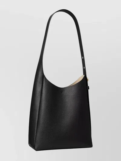 Tory Burch Small Leather Hobo Bag With Adjustable Strap In Black