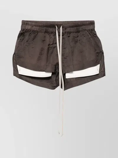 Rick Owens Stylish Boxers With Drawstring And Pockets In Brown