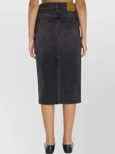 Haikure Kim Authentic Black Wash Denim Skirt In Black