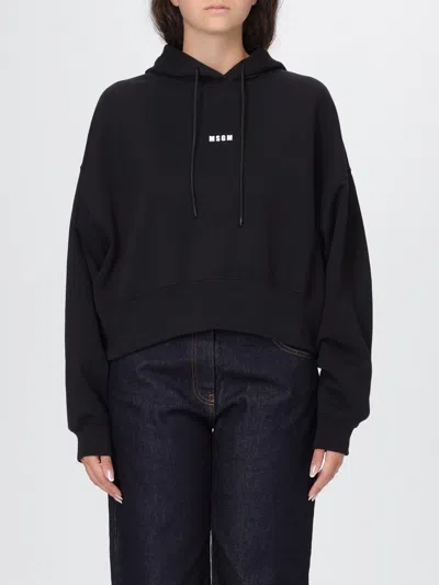 Msgm Women's Cropped Sweatshirt In Black