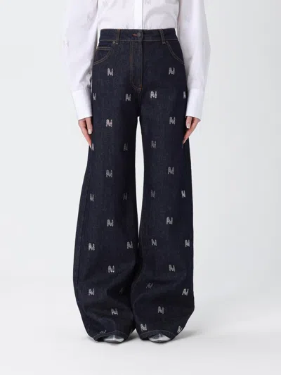 Msgm 'themwave' Strass-embellished Denim Jeans In Blue