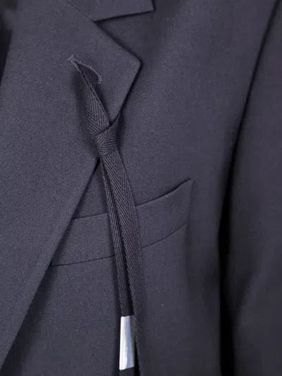 Ann Demeulemeester Single-button Tie-detail Jacket In Blue