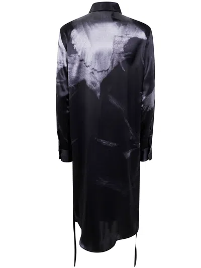 Ann Demeulemeester "rada" High Comfort Shirt With Drawstrings In Blue