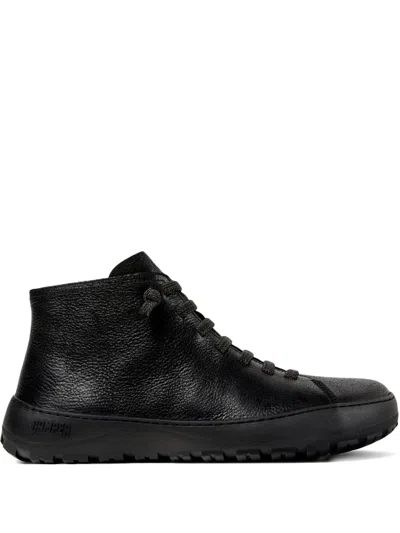 Camper Peu Serra Lace-up Zip Boots In Black