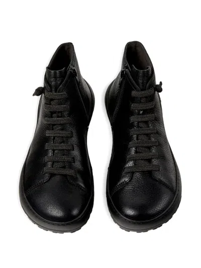 Camper Peu Serra Lace-up Zip Boots In Black