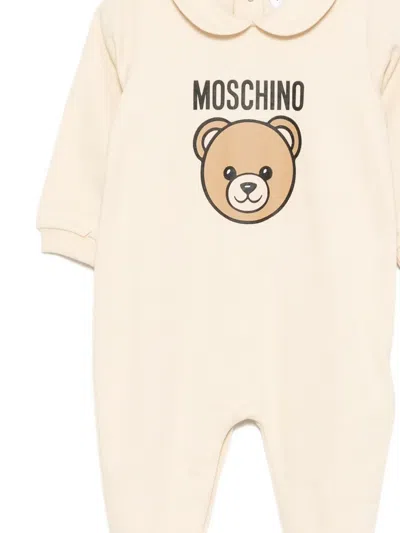 Moschino Teddy-print Babygrow (set Of Three) In Neutral