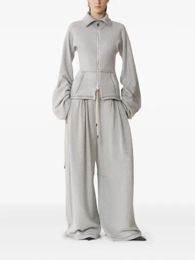 Lanvin Pleated Drawstring Trousers In Gray