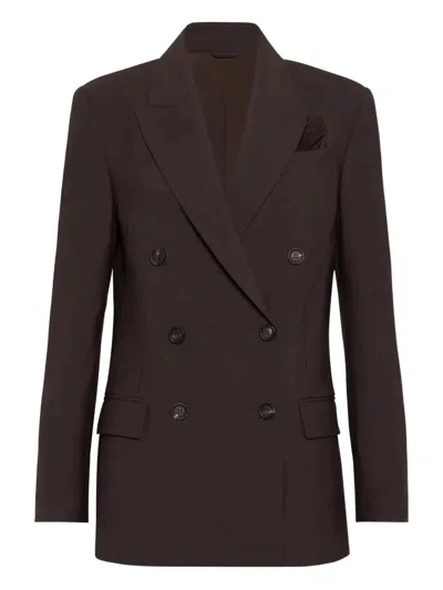 Brunello Cucinelli Tailored Blazer With Notched Lapels And Pockets In Black