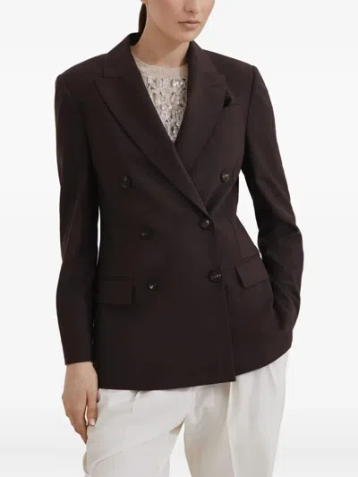 Brunello Cucinelli Tailored Blazer With Notched Lapels And Pockets In Black