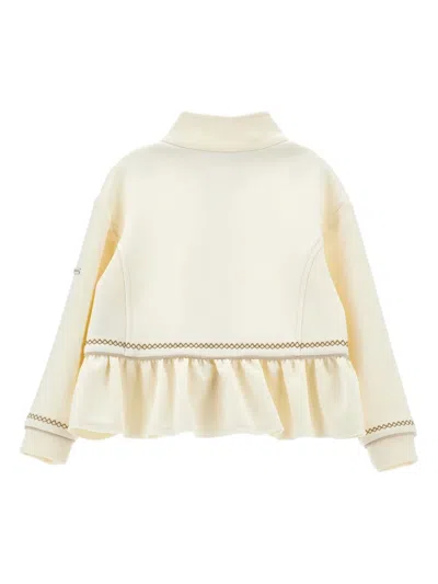 Monnalisa Kids' Zip-up Bomber Jacket In White