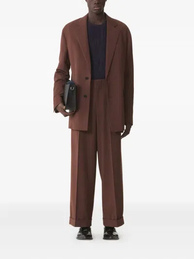 Lanvin Oversized Flannel Jacket In Brown