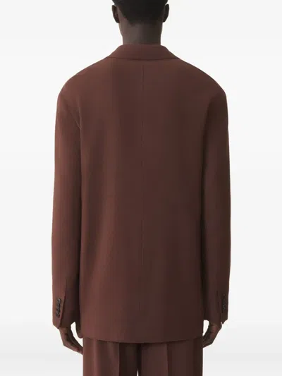 Lanvin Oversized Flannel Jacket In Brown