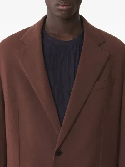 Lanvin Oversized Flannel Jacket In Brown