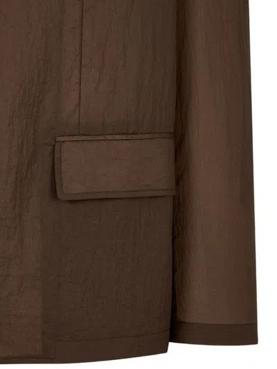 Studio Tomboy Buttoned Notched Jacket In Brown