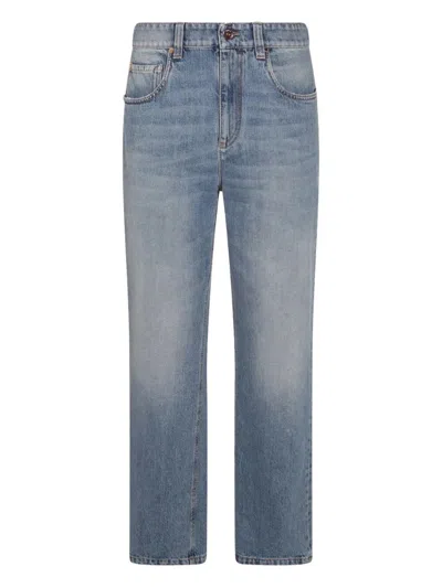 Brunello Cucinelli Women's Baggy Tapered Pants In Blue