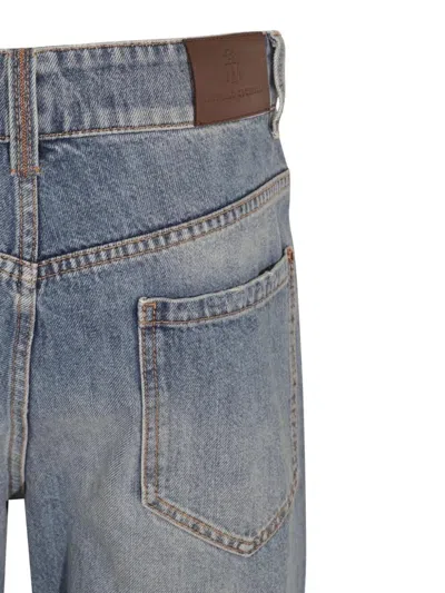 Brunello Cucinelli Women's Baggy Tapered Pants In Blue