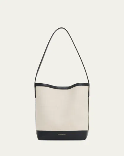 Mansur Gavriel Small Everyday Canvas Bucket Bag In Black