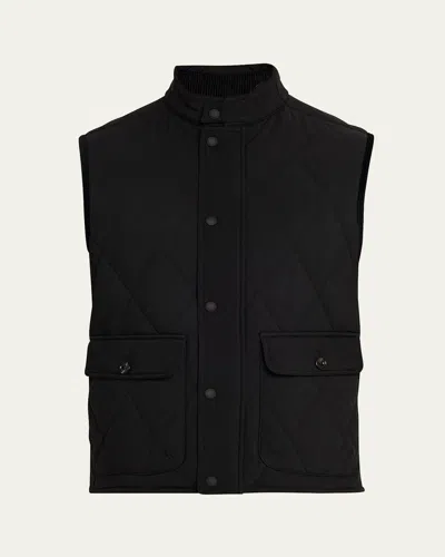 Ralph Lauren Men's Carleton Quilted Snap-front Vest In Black
