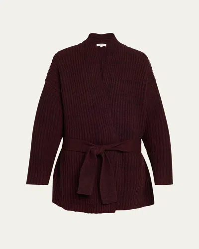 Zankov Paulina Wool Wrap Cardigan In Brown