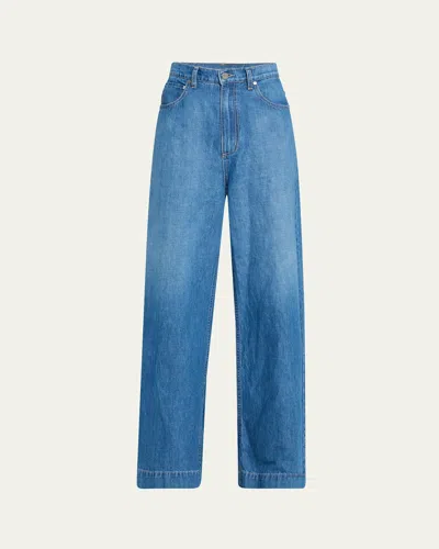 Twp Mcdougal St Wide-leg Denim Pants In Blue
