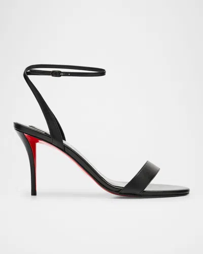 Christian Louboutin Miss Z Leather Red Sole Sandals In Black