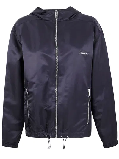 Coperni Hooded Jacket With Side Pockets And Elastic Hem In Black