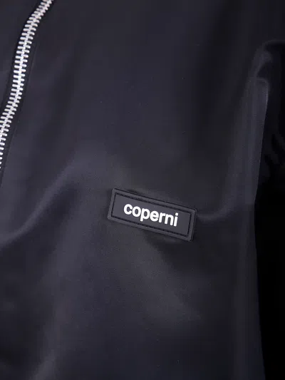 Coperni Hooded Jacket With Side Pockets And Elastic Hem In Black