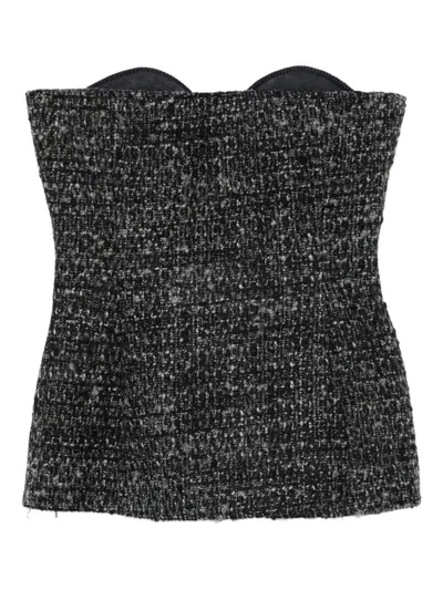 Diesel Bouclé Corset Top With Ultra-low Cut In Multi