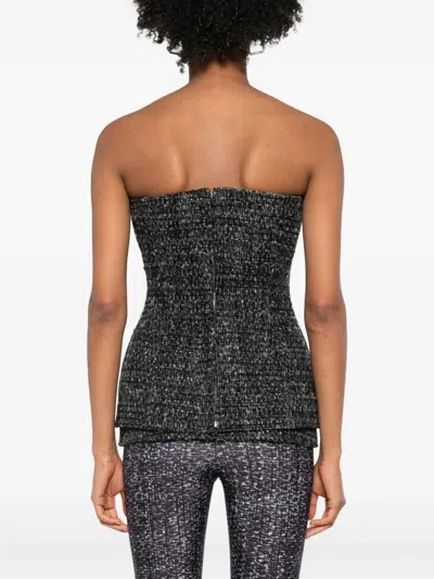Diesel Bouclé Corset Top With Ultra-low Cut In Multi