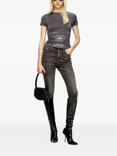 Diesel Jersey Top With Drawstring Sides In Multi