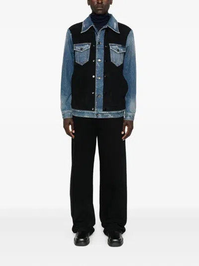 Dolce & Gabbana Blue Cotton Elastan Polyamide Polyester Jacket In Blue