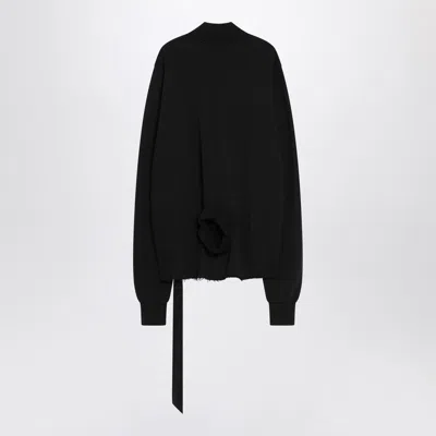 Drkshdw Black Sweatshirt With Open Back Men In Black