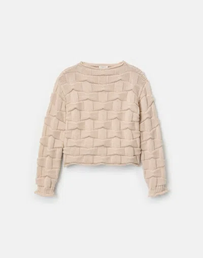 Lafayette 148 Lofty Merino Wool Basket Stitch Sweater In Neutral