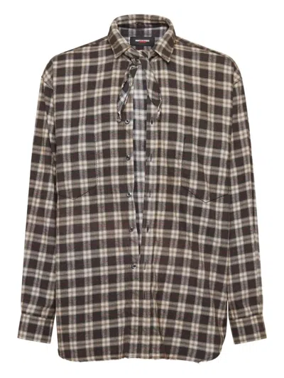 Dsquared2 Dsquared Men Embroidered Flannel Dsquared X Magliano Shirt In Multi