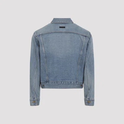 Fear Of God Light Blue Denim Jacket With Button-up Front And Vintage Finish In Blue