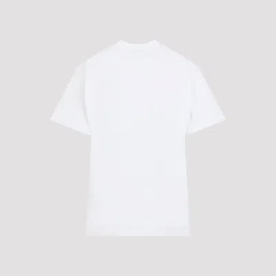 Gucci Women White Crewneck T-shirt Wth Web Print With Logo Lettering On The Front In Cotton Woman