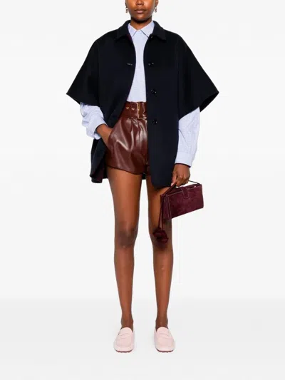 Gucci Reversible Blue Coat With Gg Pattern Women