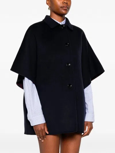 Gucci Reversible Blue Coat With Gg Pattern Women