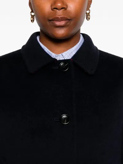 Gucci Reversible Blue Coat With Gg Pattern Women