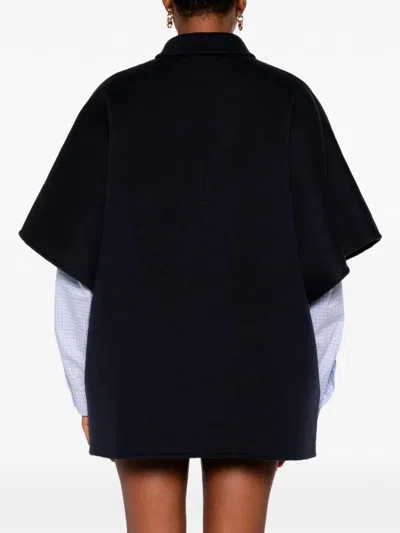 Gucci Reversible Blue Coat With Gg Pattern Women