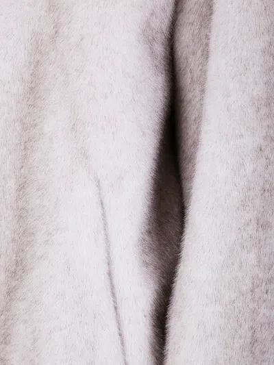 Herno Grey Jacket With Drawstring Hood And Two Front Welt Pockets In Ecofur Woman In Black