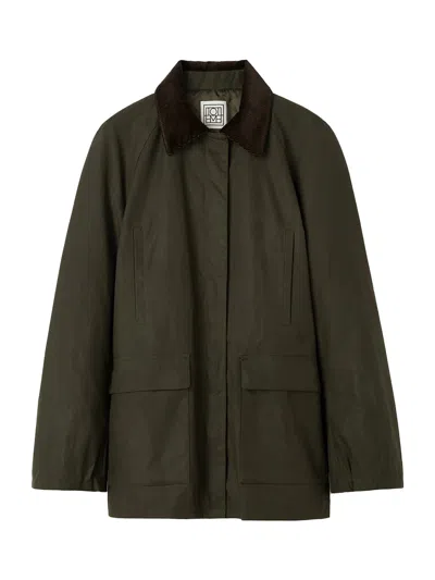 Totême Padded Cotton Country Jacket In Green