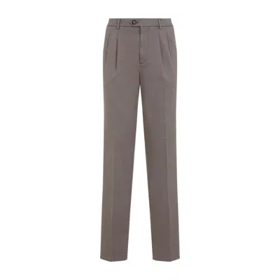 Brunello Cucinelli Pleated Front Trousers Straight Leg Design In Gray