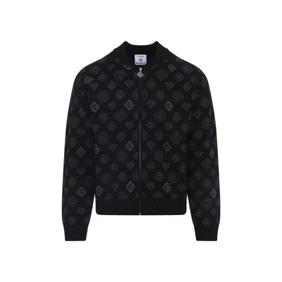 Casablanca Bomber Jacket With Ribbed Details In Black