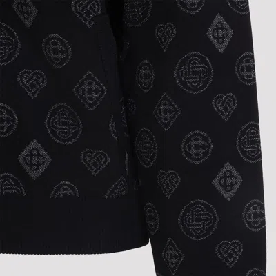 Casablanca Bomber Jacket With Ribbed Details In Black