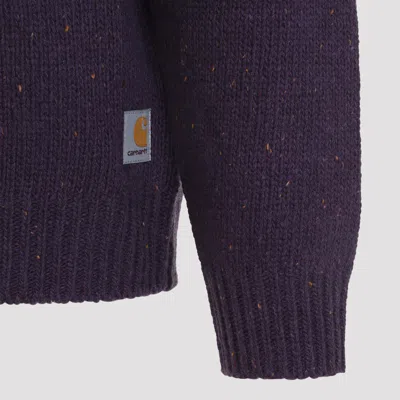 Carhartt Alten Deep Night Crewneck Sweater In Purple