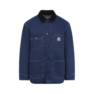 Carhartt Casual Jacket With Long Sleeves And Pockets In Blue