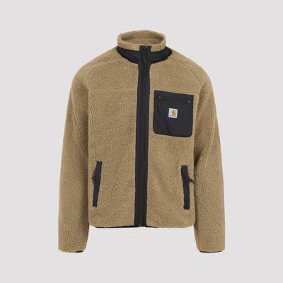 Carhartt Liner Jacket With High Collar And Pockets In Brown