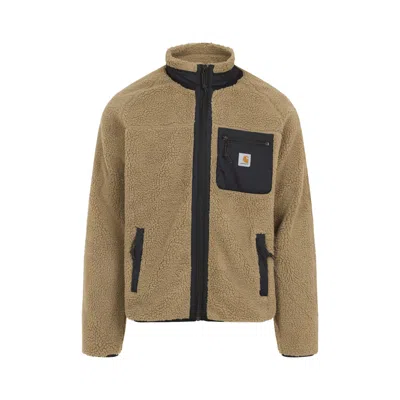 Carhartt Liner Jacket With High Collar And Pockets In Brown