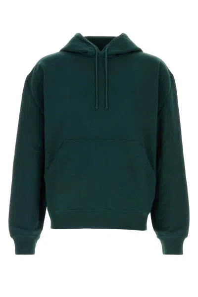 Saint Laurent Hoodie With Drawstring And Kangaroo Pocket In Green